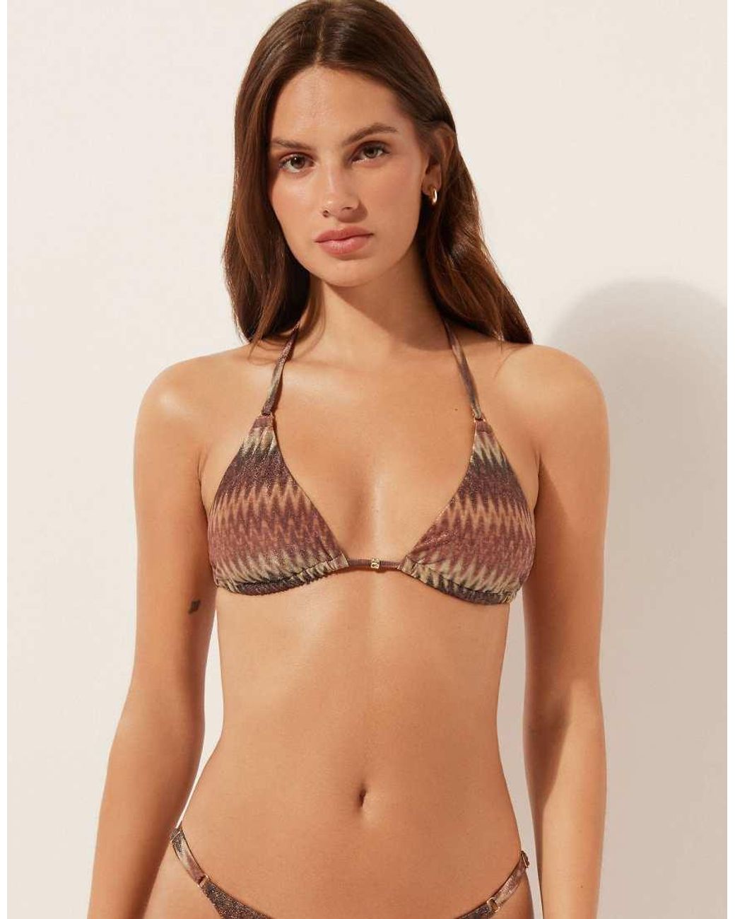 Calzedonia Brown Triangle Bikini Top