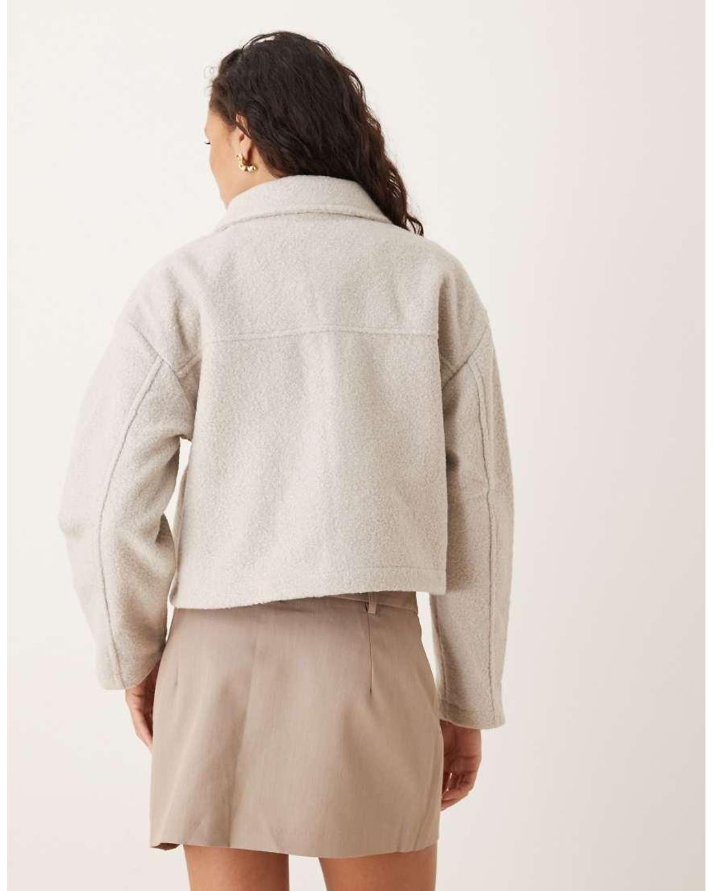 Brave Soul Natural Boucle Faux Wool Jacket
