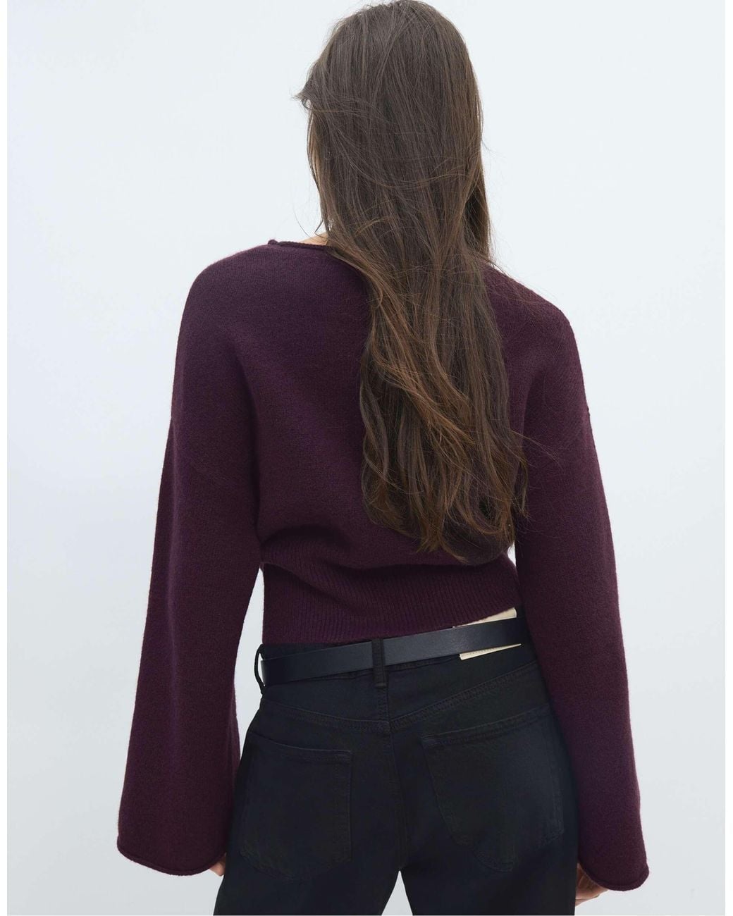 Stradivarius Blue Pullover mit weichem strickbund