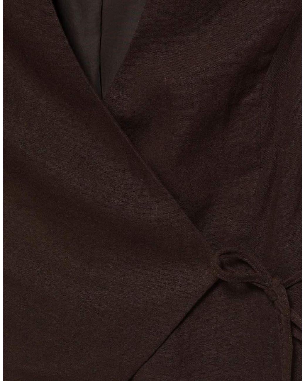 Pull&Bear Black Linen Blend Vest With Side Tie Fastening