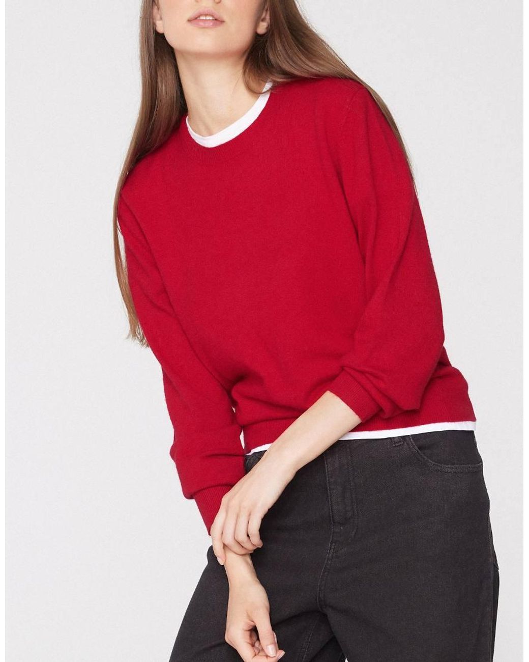 Tezenis Red Long Sleeve Round-Neck Heavy Sweater