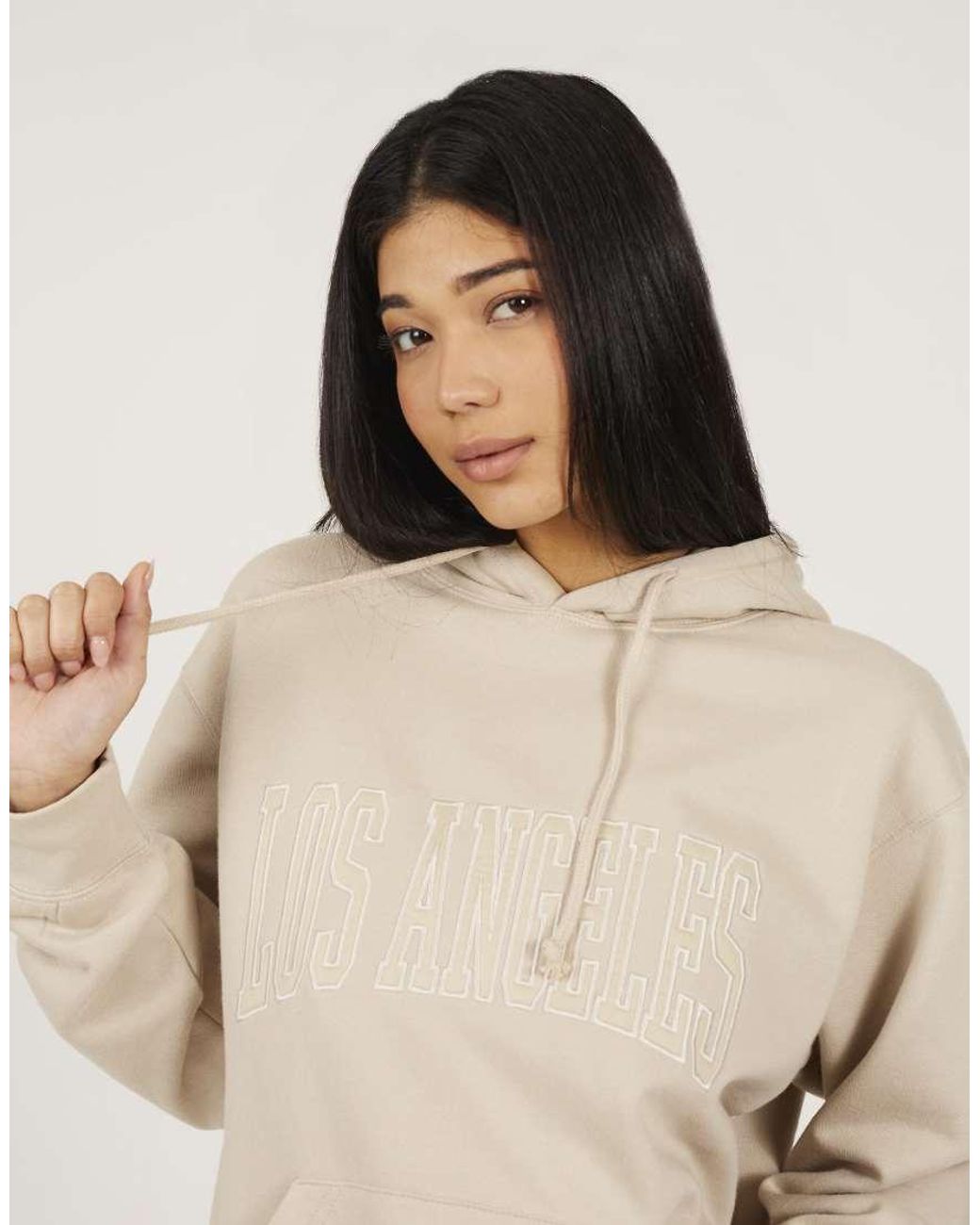 Brave Soul Natural Embroidered Hoodie