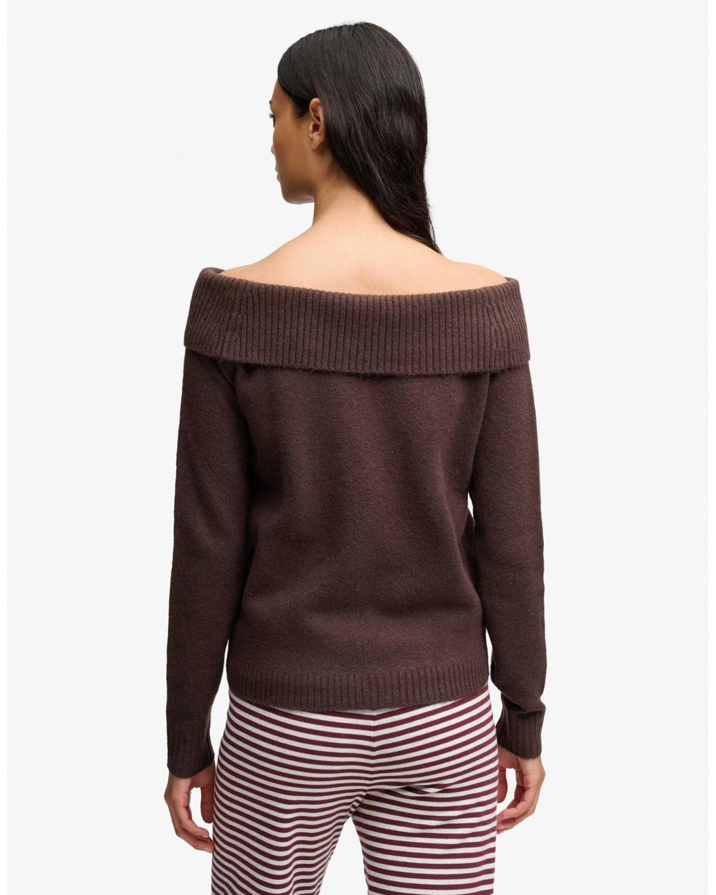 Superdry Brown Bardot-strickpullover