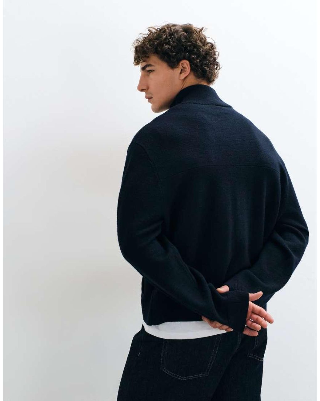 ARKET Blue Zip Up Cardigan for men