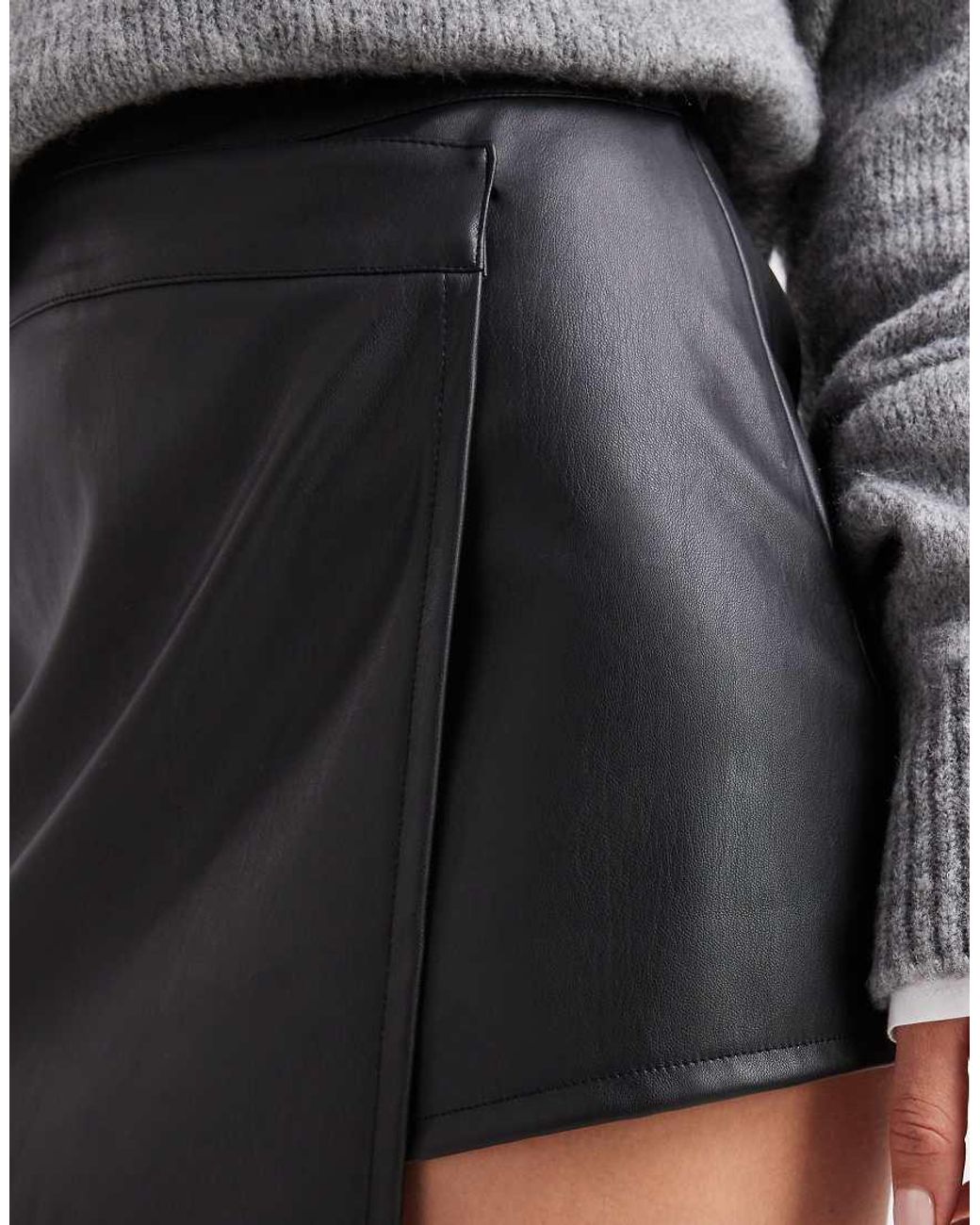 Miss Selfridge White Faux Leather Skort