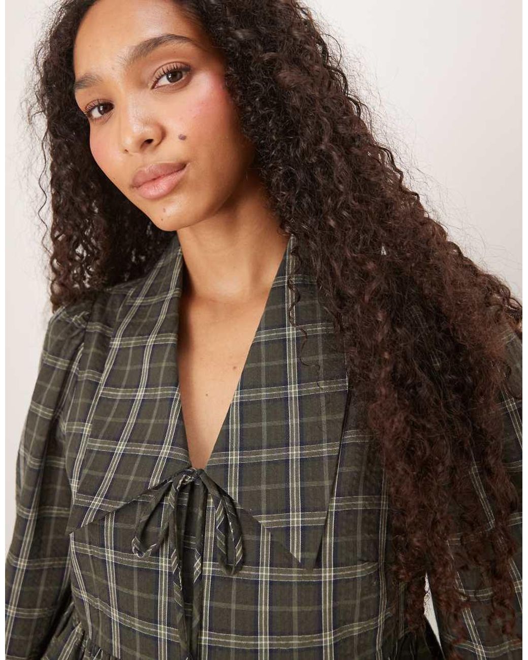 Y.A.S Multicolor Tie Front Collared Blouse