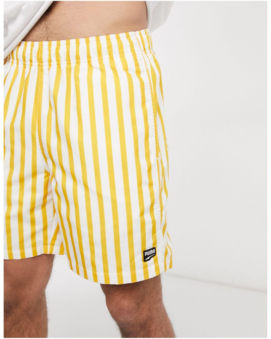 PUMA Downtown Striped Shorts in Yellow for Men - Lyst