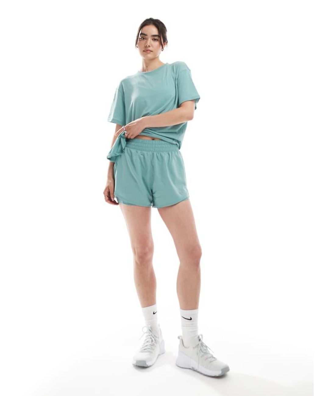 Nike Blue Nike One Training Dri-Fit High Waisted 3 Inch 2