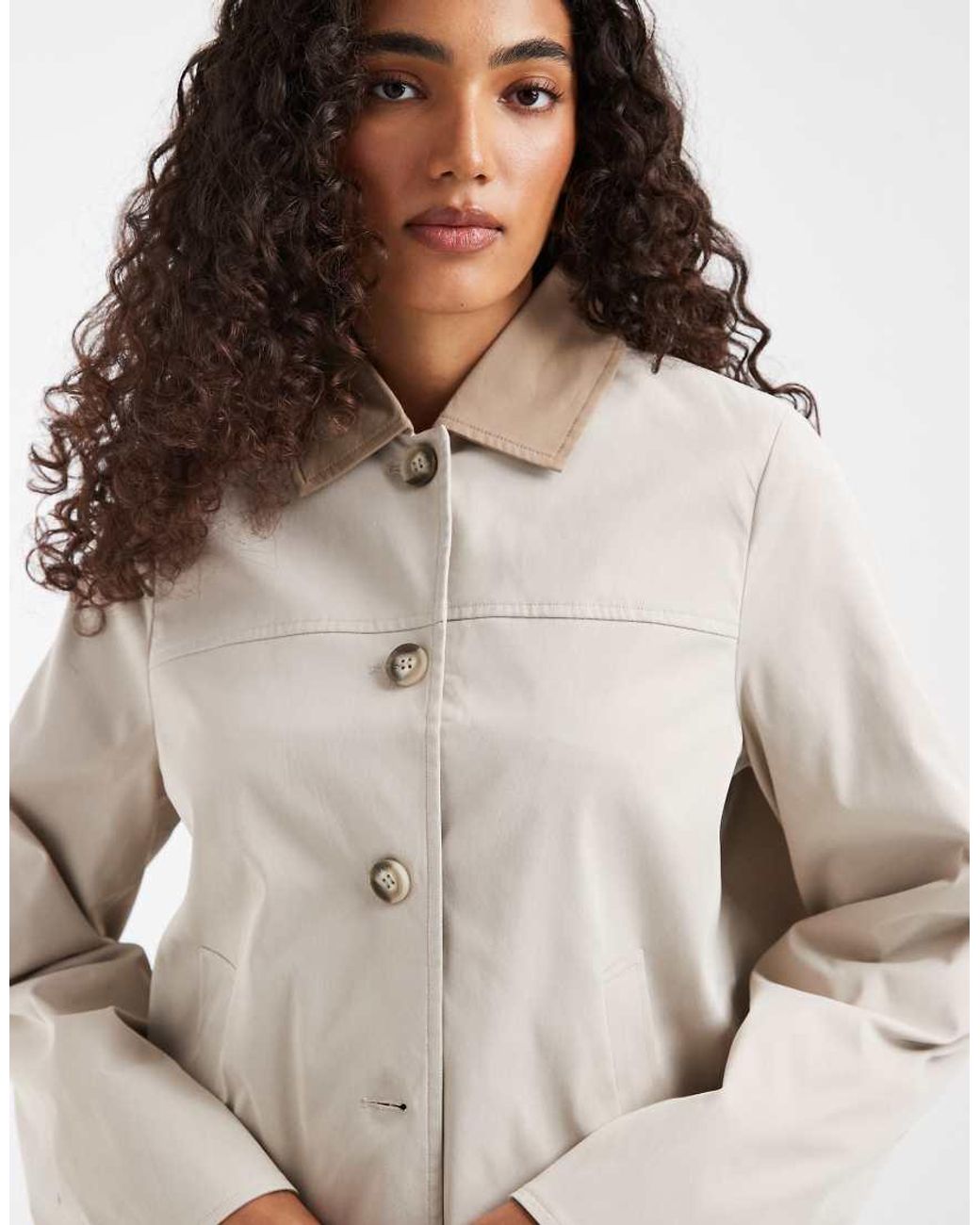 Vero Moda Blue Barn Jacket With Contrast Collar Detail