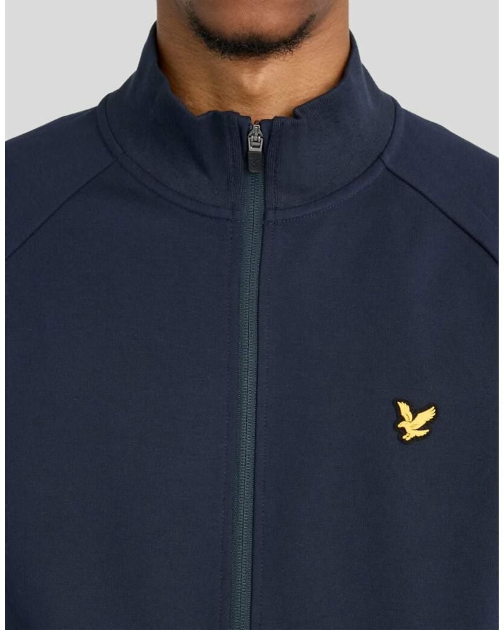 Lyle & Scott Blue Mid Layers Fly Fleece Track Jacket for men