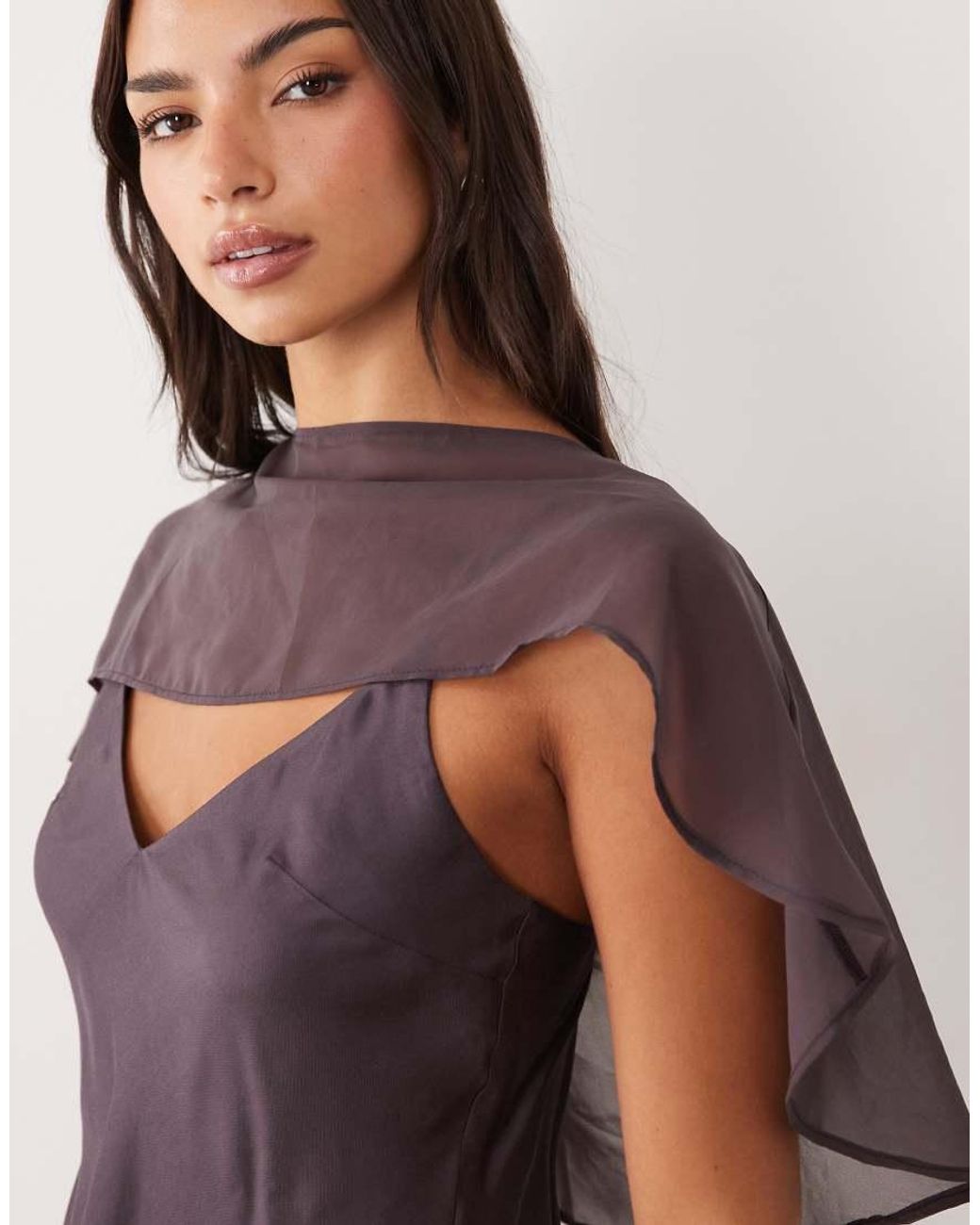 ASOS Purple Satin Cami Top With Cape