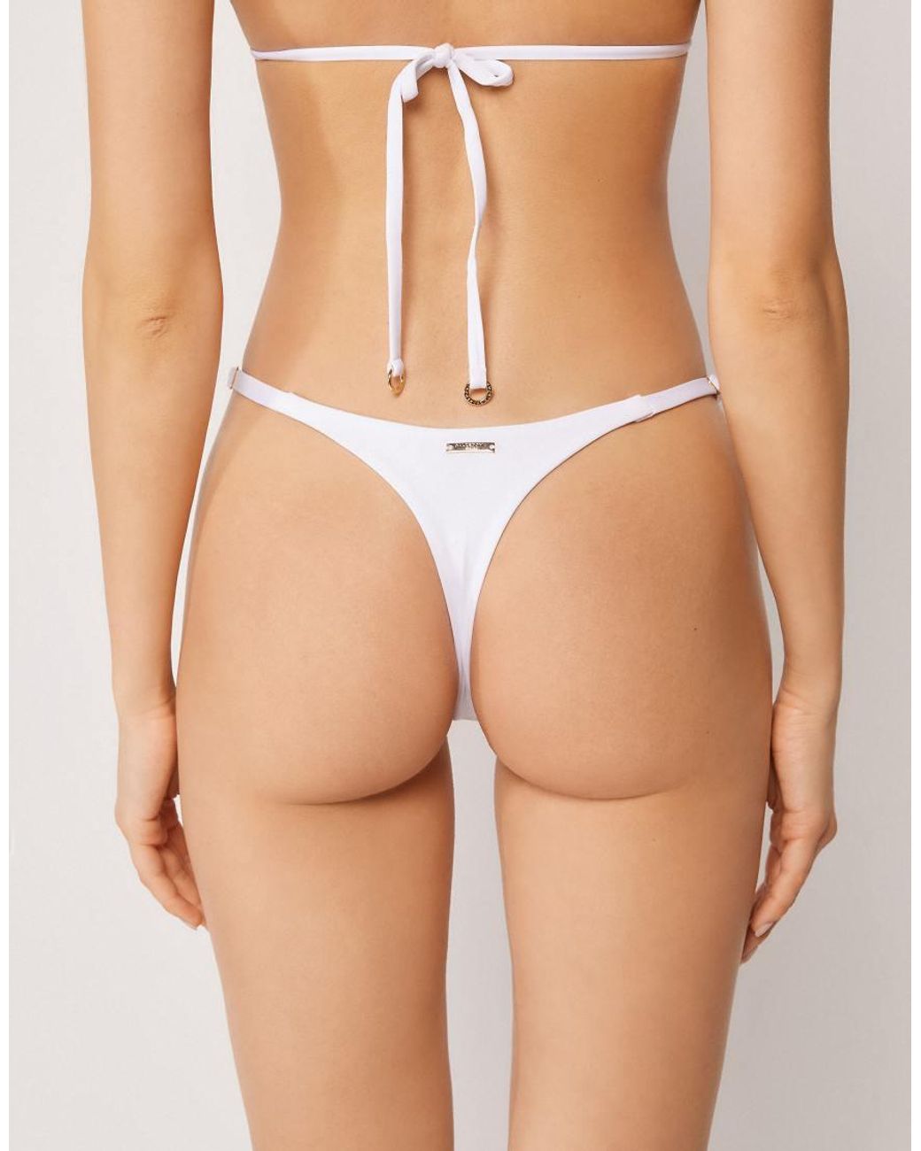 Calzedonia White Premium Fit Thong Bikini Bottom