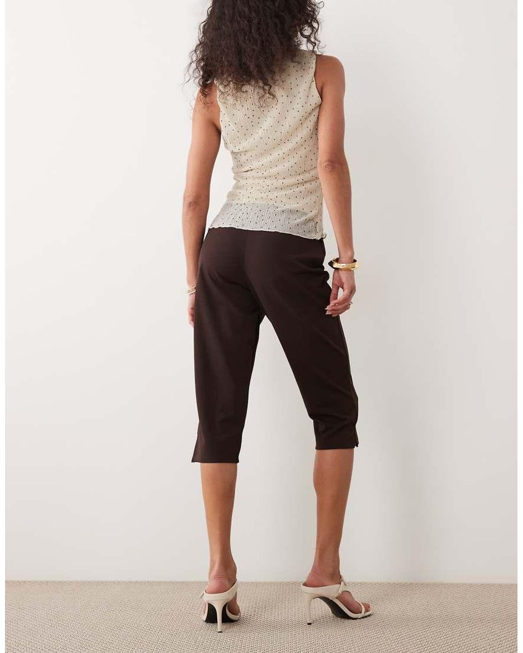 ASOS Brown Capri Pants With Side Split