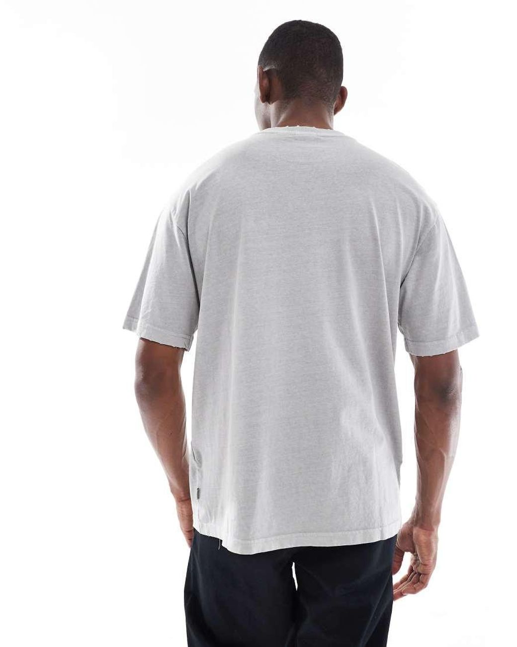 Only & Sons Gray Distressed T-shirt for men