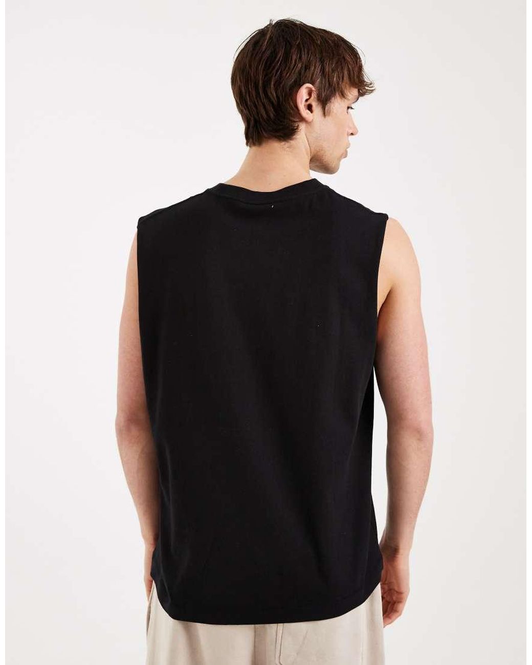 Jack & Jones Black Orginals Front Logo Vest for men