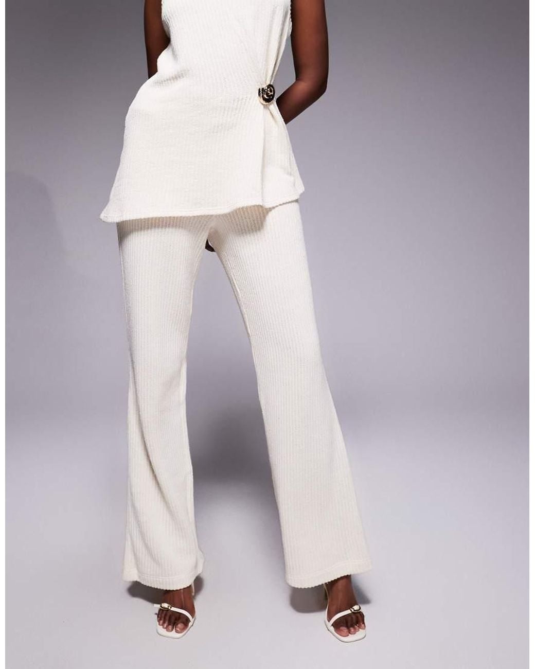 River Island Purple Textured Wide Leg Pants