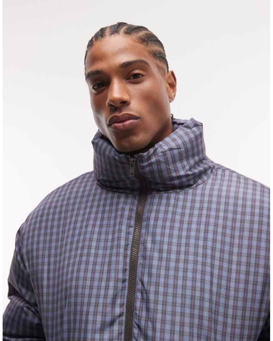 Collusion Gray Unisex Funnel Neck Puffer Jacket