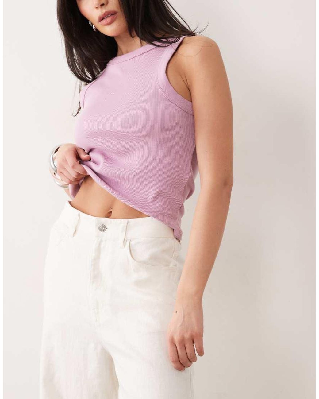 ARKET Natural Linen Mix Wide Leg Trouser