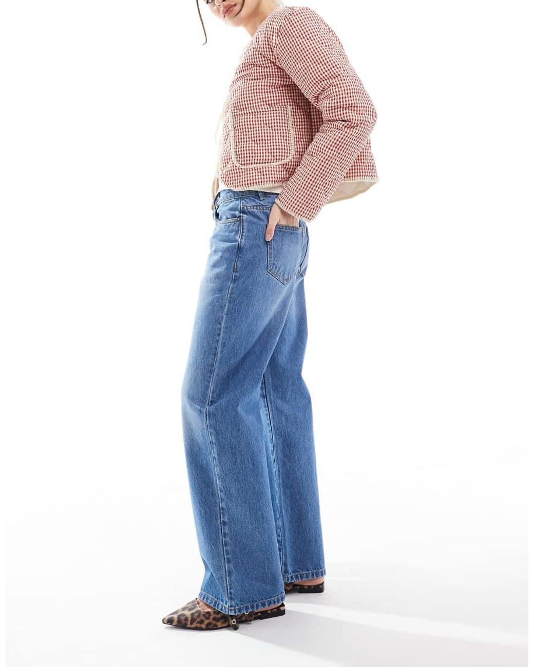 Daisy Street Blue Low Rise Baggy Jeans