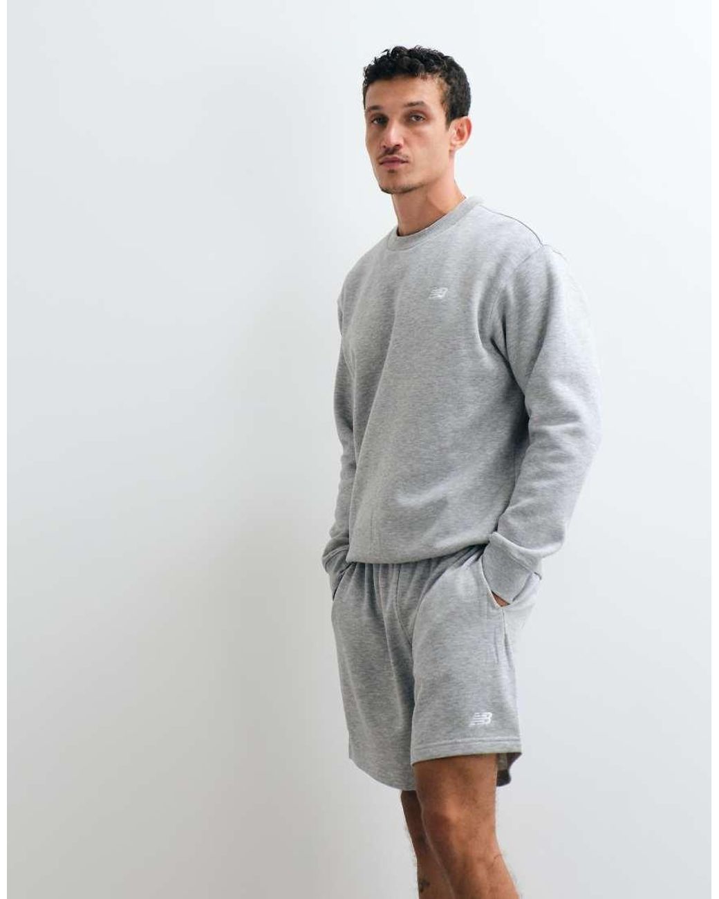 New Balance Gray Sport Essentials Fleece Terry 7 Inch Shorts for men