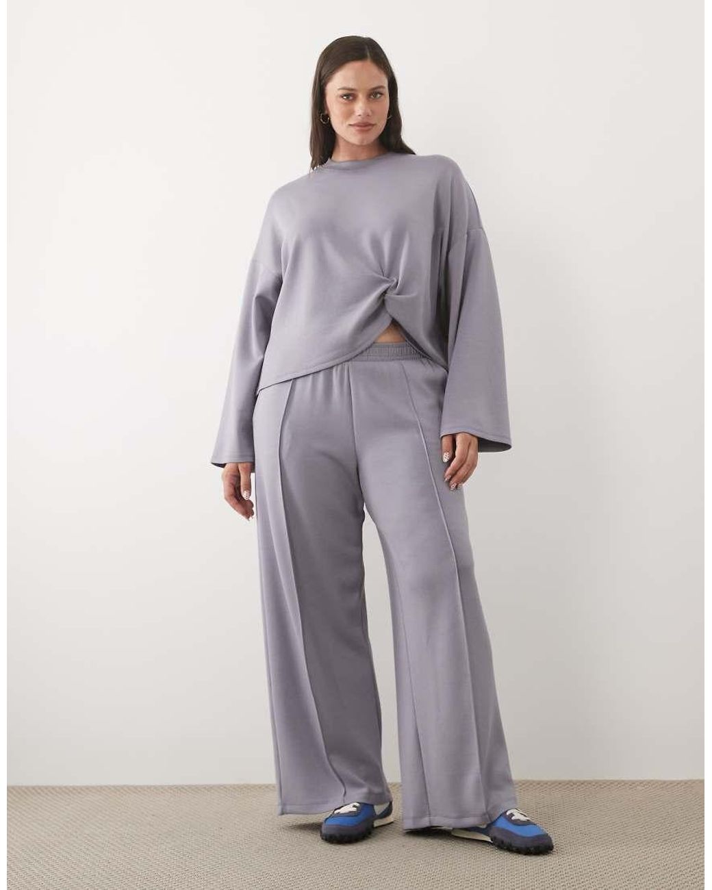 ASOS Black Asos Design Curve Cupro Twist Front Sweatshirt