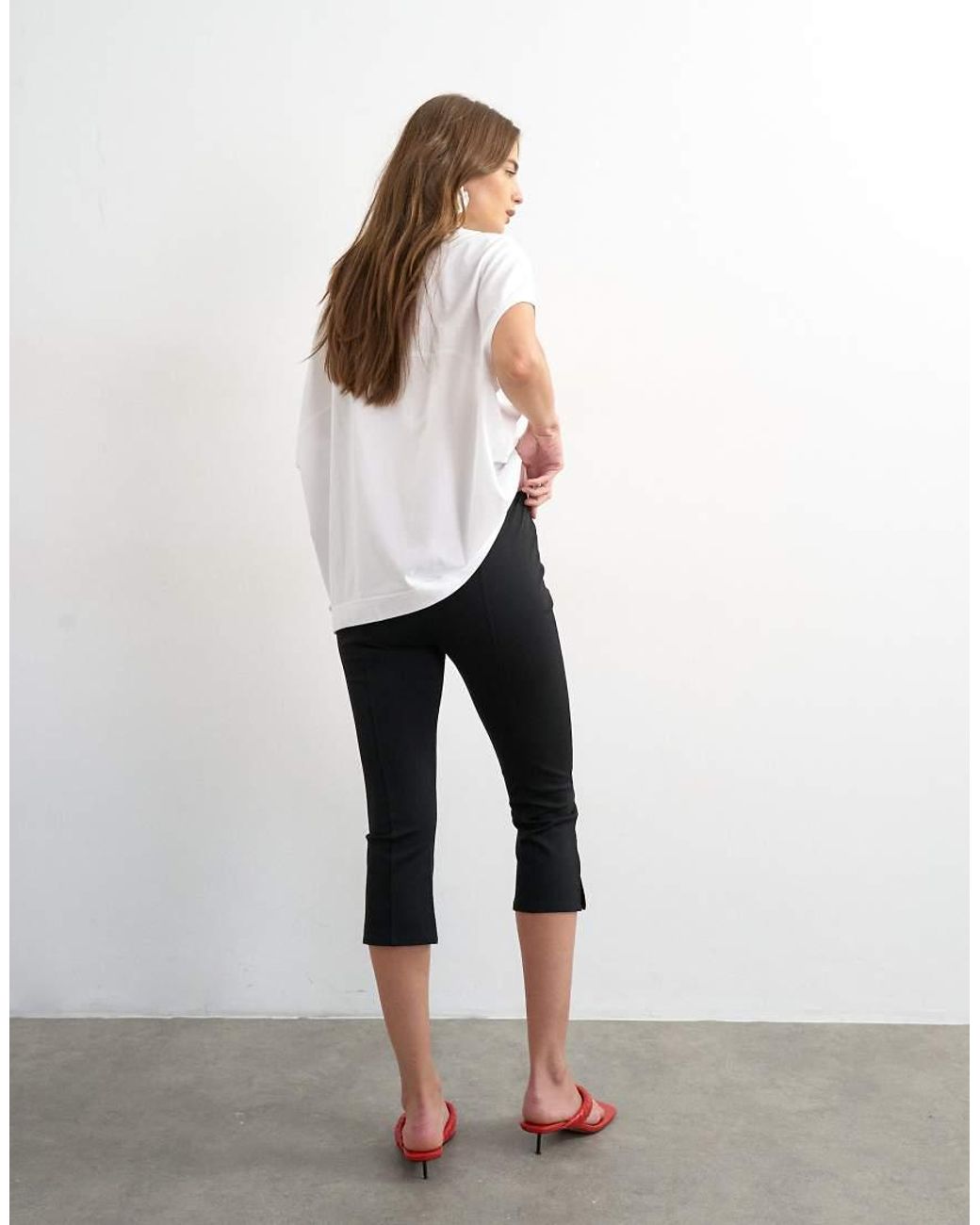TOPSHOP White Ponte Capri Leggings