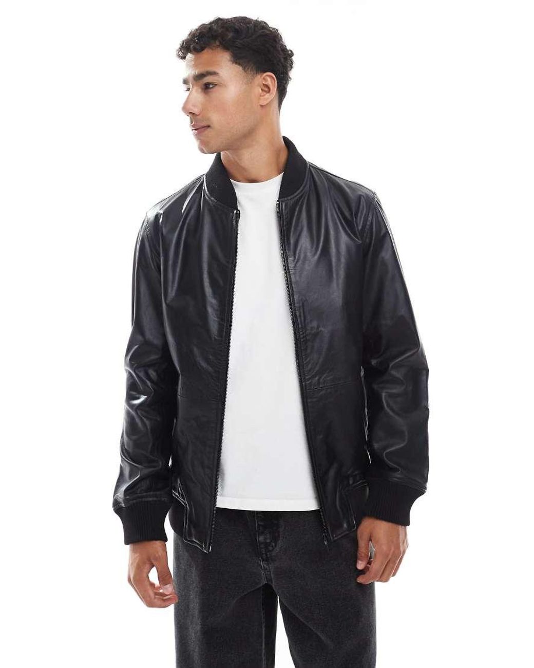 JJ Rebel Blue Real Leather Bomber for men