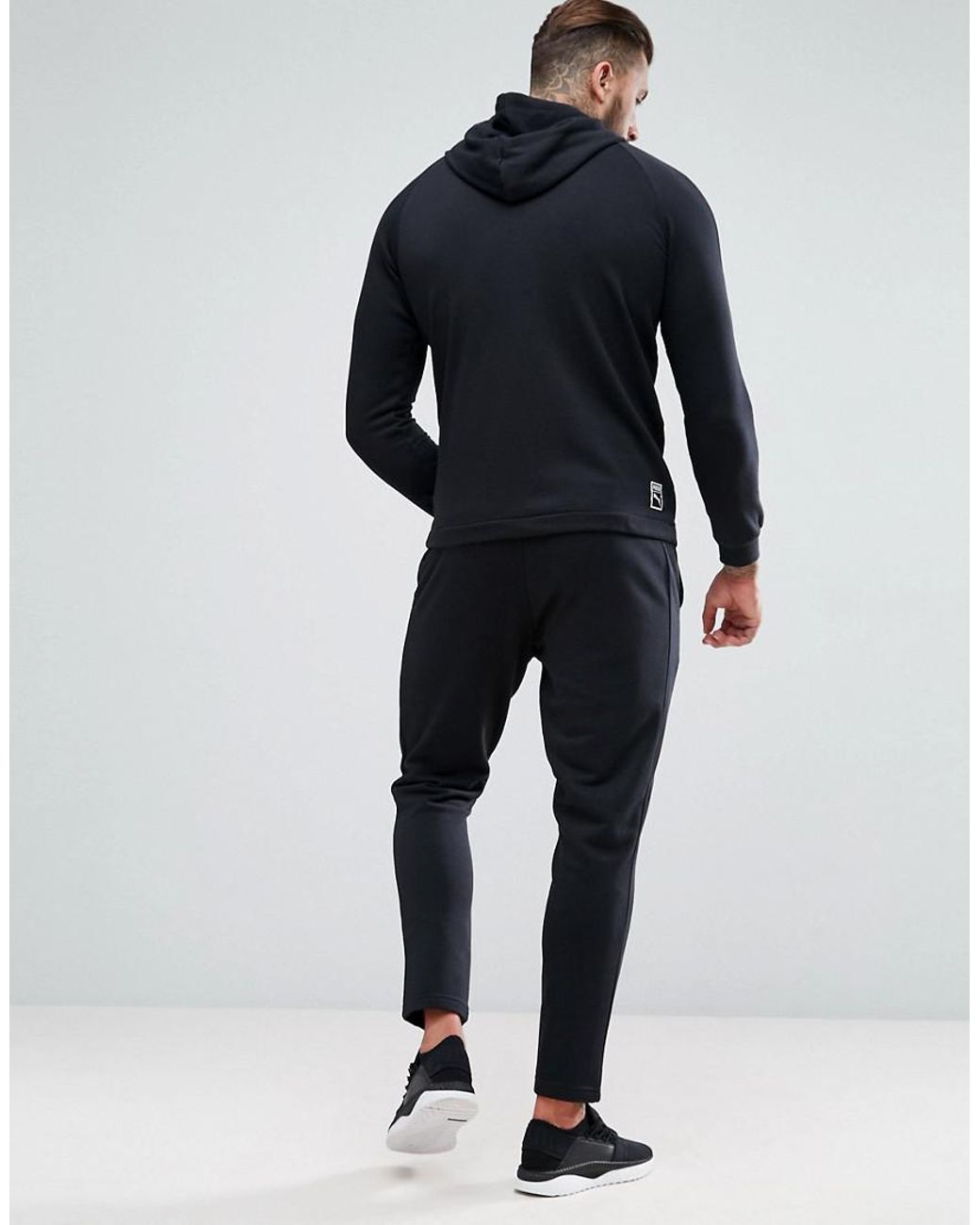 PUMA Skinny Fit Tracksuit Set in Black for Men | Lyst