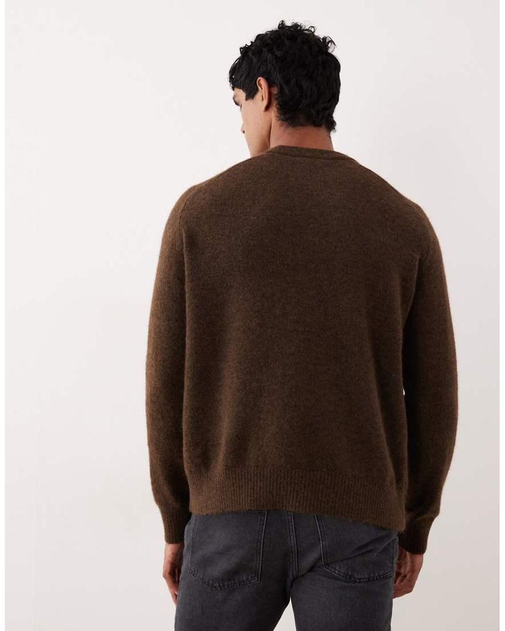 SELECTED Brown Boxy Alpaca Blend Jumper for men