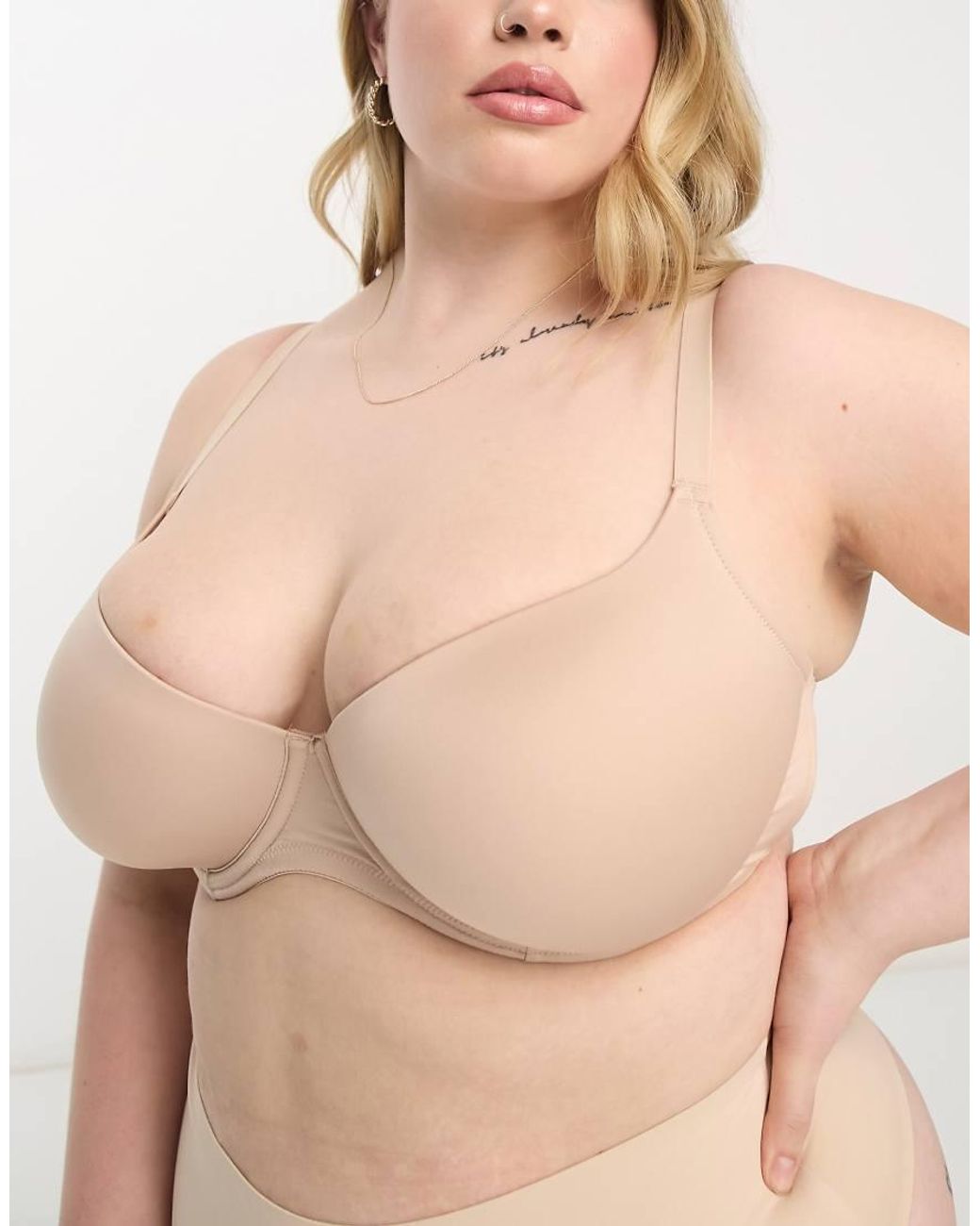 ASOS Natural Asos Design Curve Microfibre Moulded T-shirt Bra