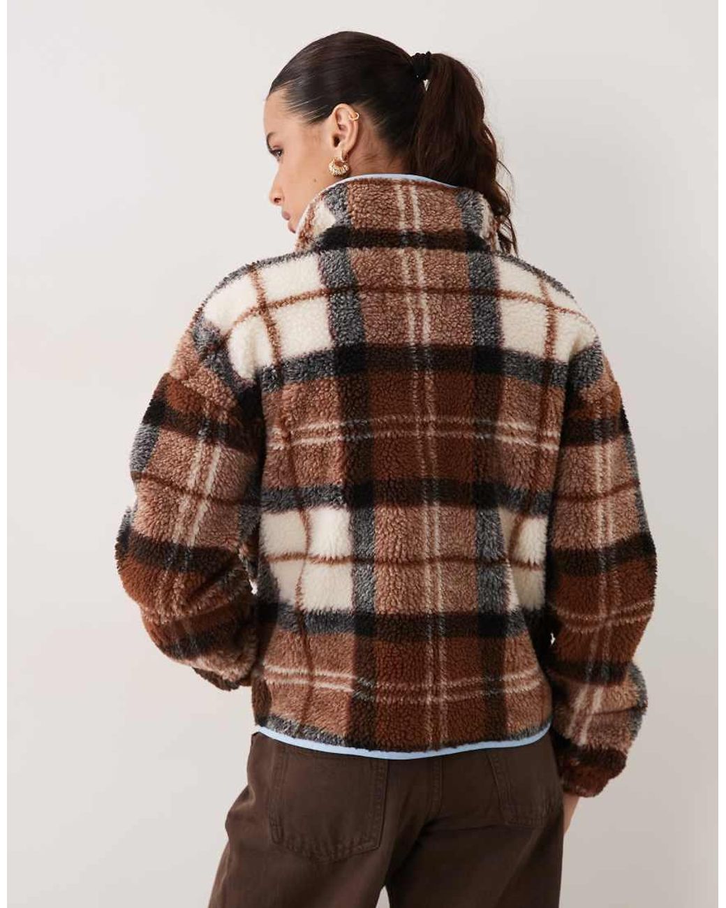 Barbour Brown X Asos Exclusive Tartan Printed Fleece
