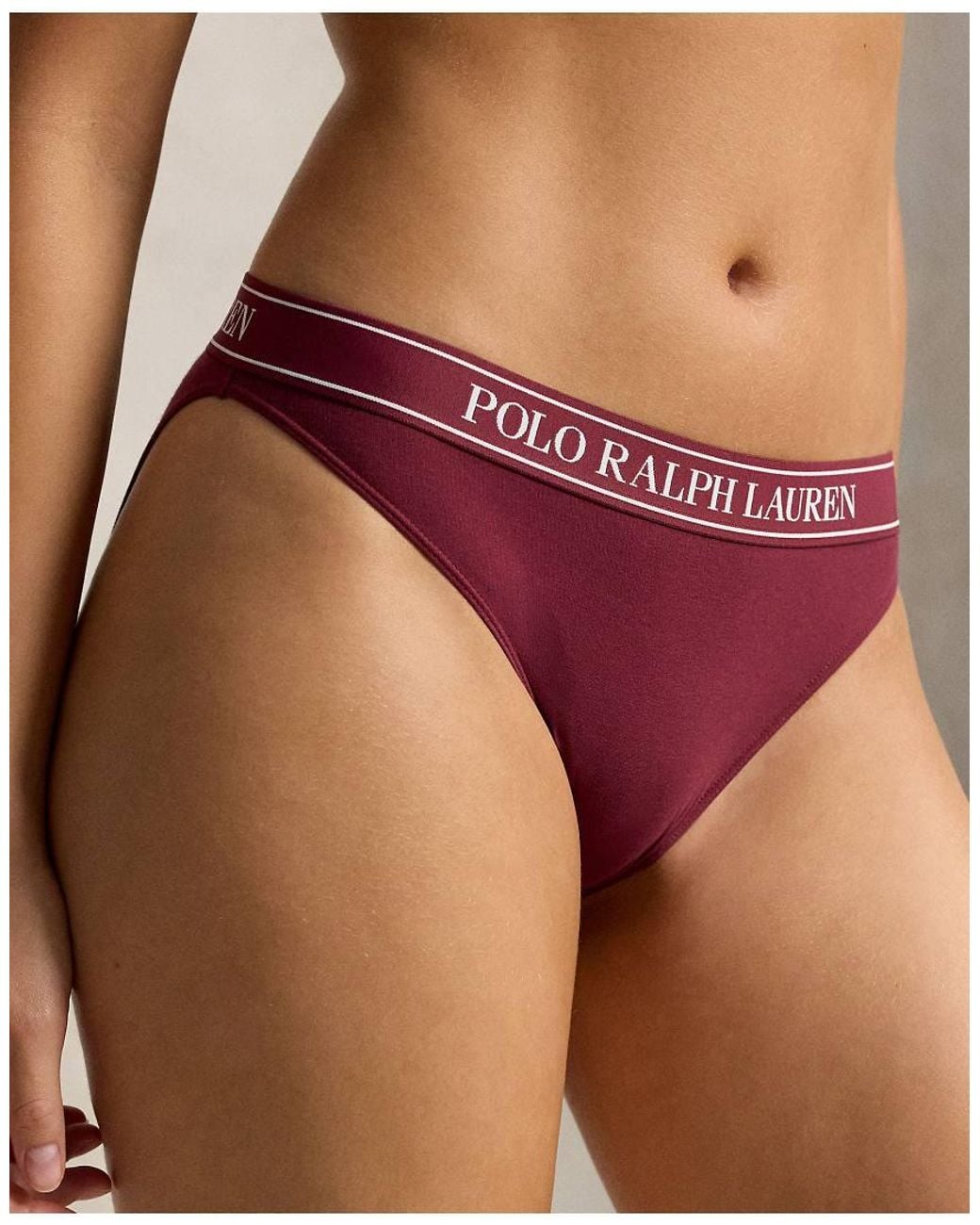 Polo Ralph Lauren Brown Cotton Ribbed 3 Pack Bikini