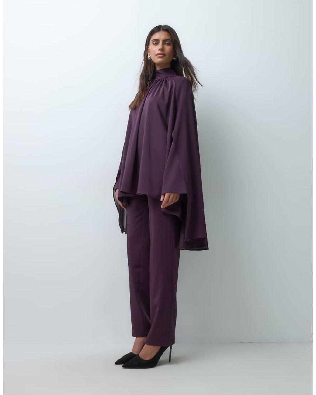 Iyal Purple Slim Leg Trousers Co-ord