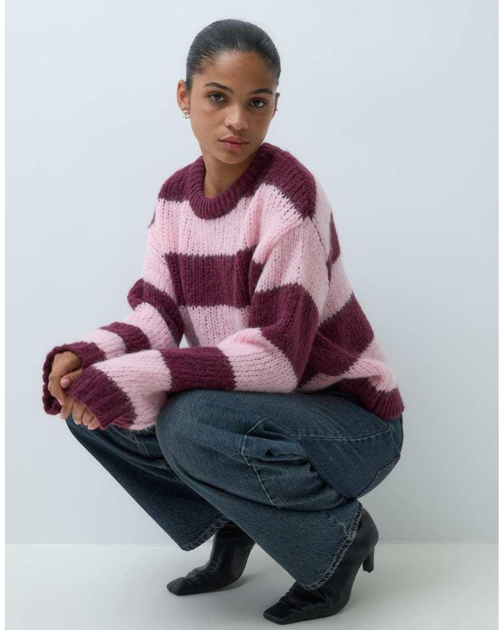 Pieces Pink Chunky Knitted Jumper