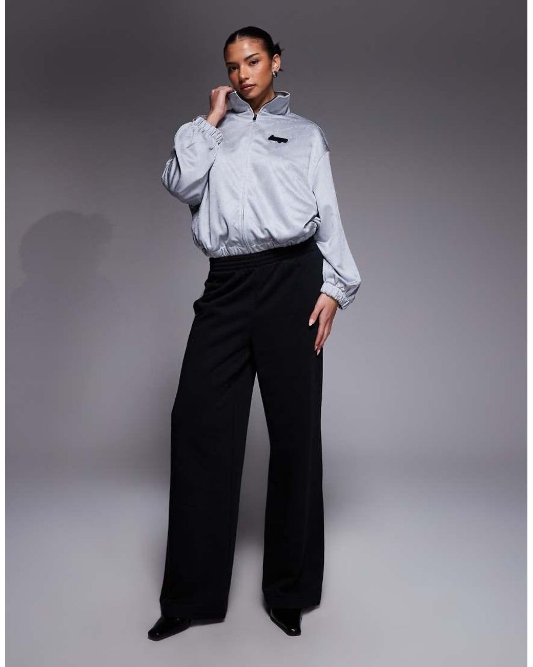 Chaqueta De Chándal Plateada Con Cremallera Y Logo Dales De HUGO de color Gray