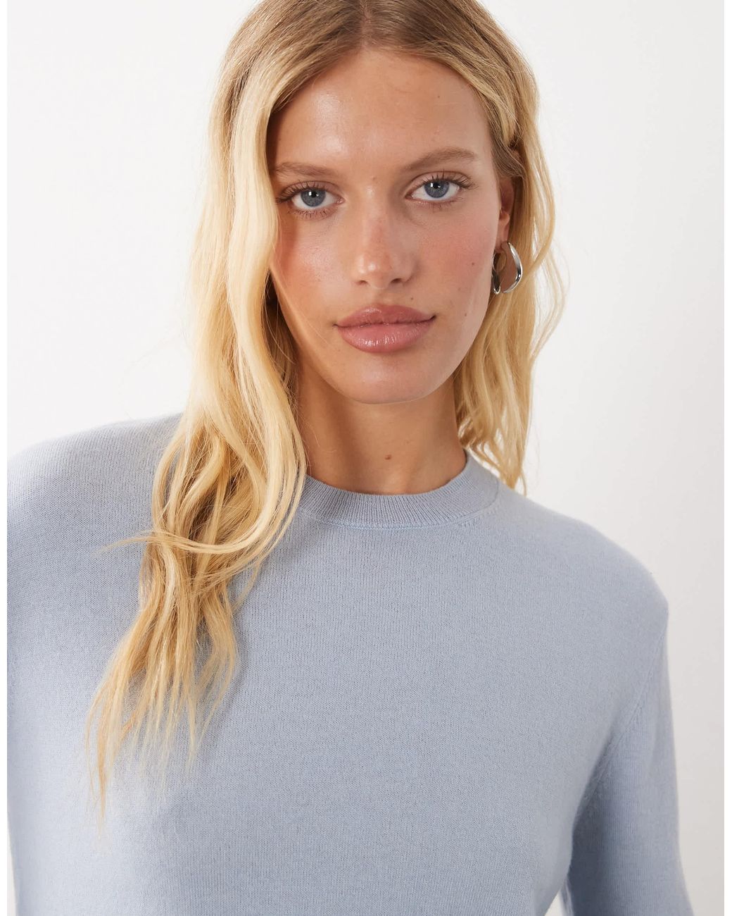 Mango Blue 100% Wool Round Neck Jumper