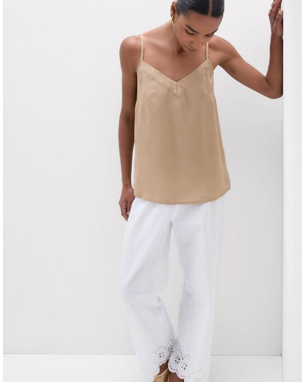 Intimissimi Pink The Pure Linen Plain-Weave Linen Top