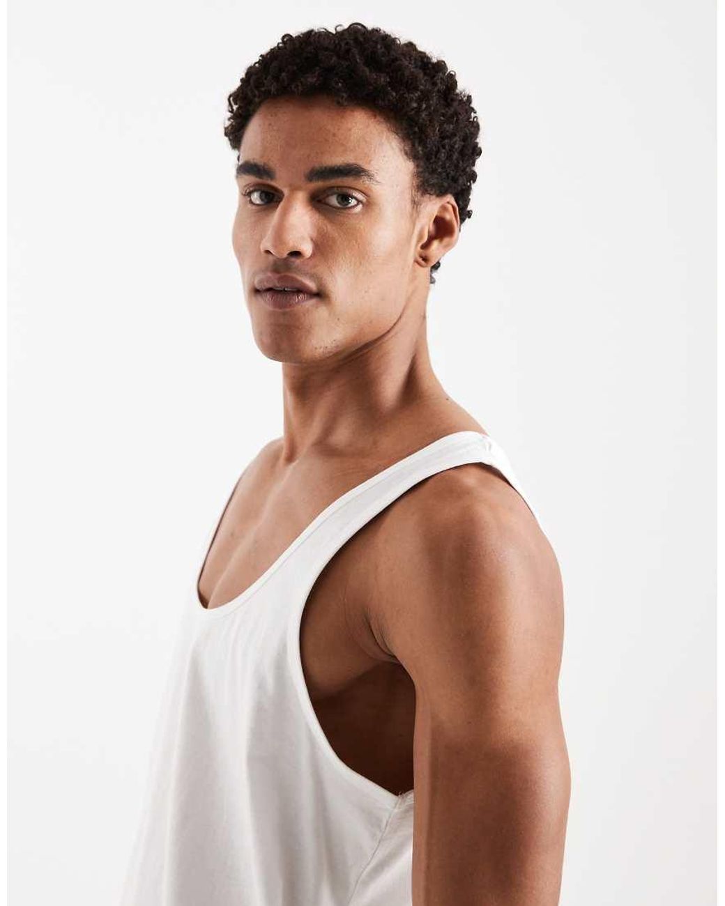 Canotta Basic Regular Fit Bianca di ASOS in White da Uomo