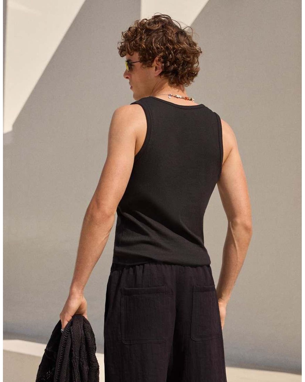 Bershka Natural Rustic jogger Bermuda Shorts for men