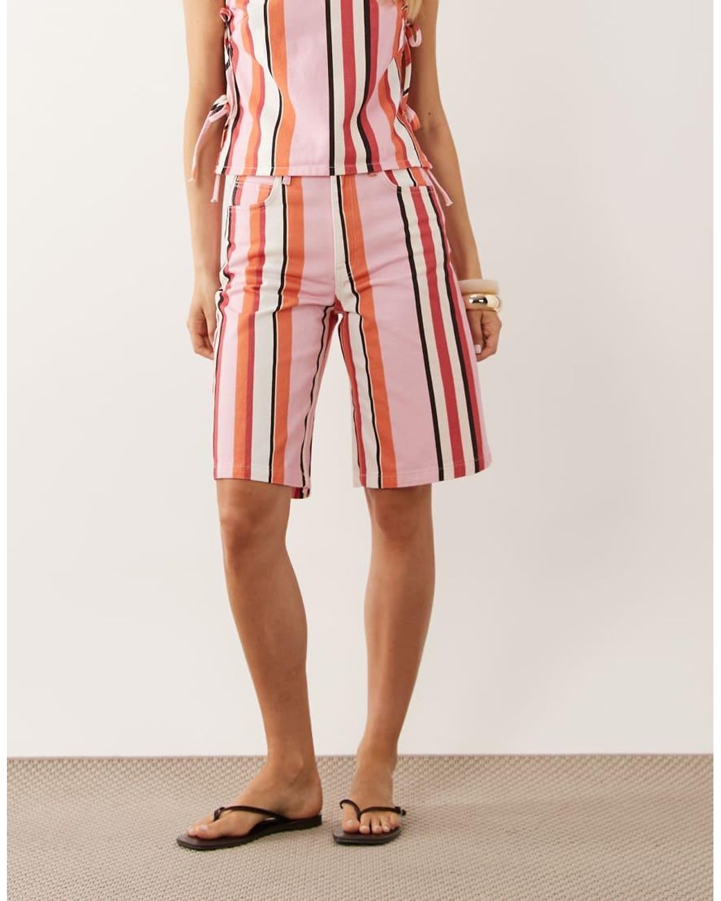 ASOS Pink Denim Bermuda Shorts
