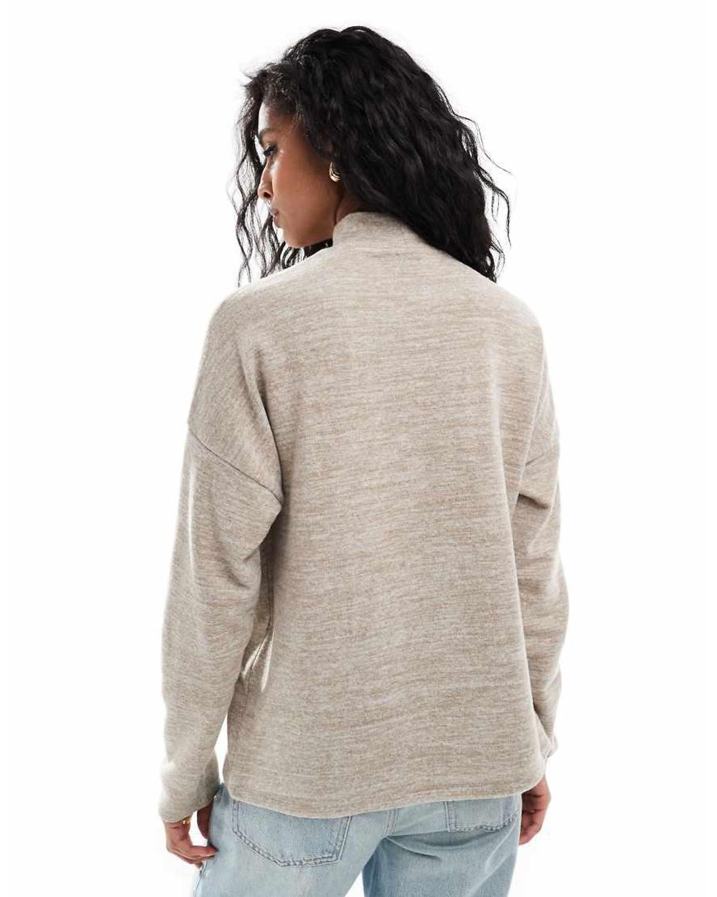Vero Moda Gray High Neck Oversized Jersey Top