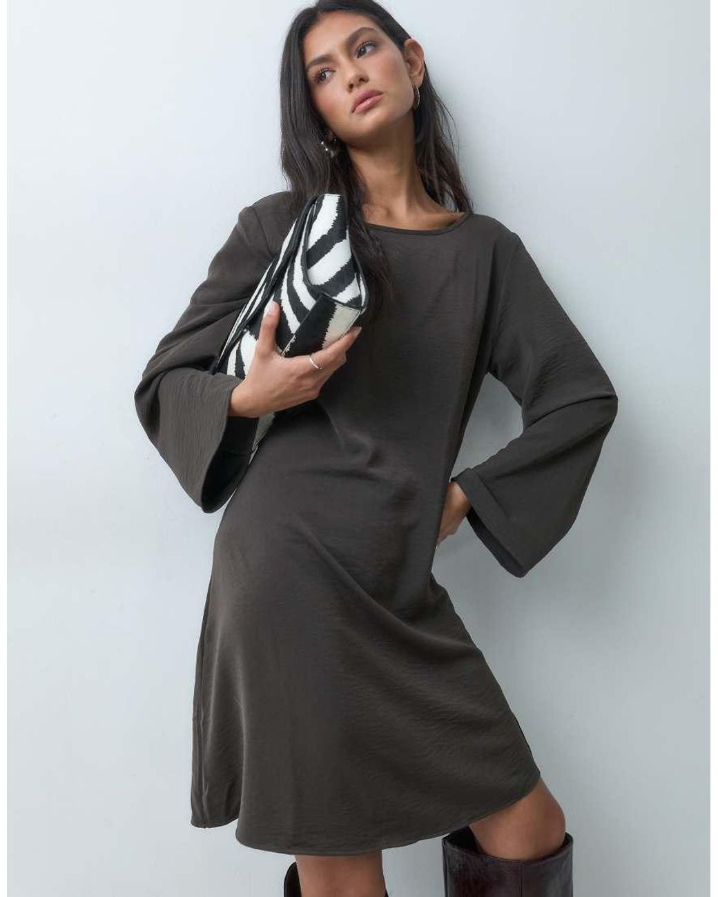 Jdy Gray Open Back Mini Dress