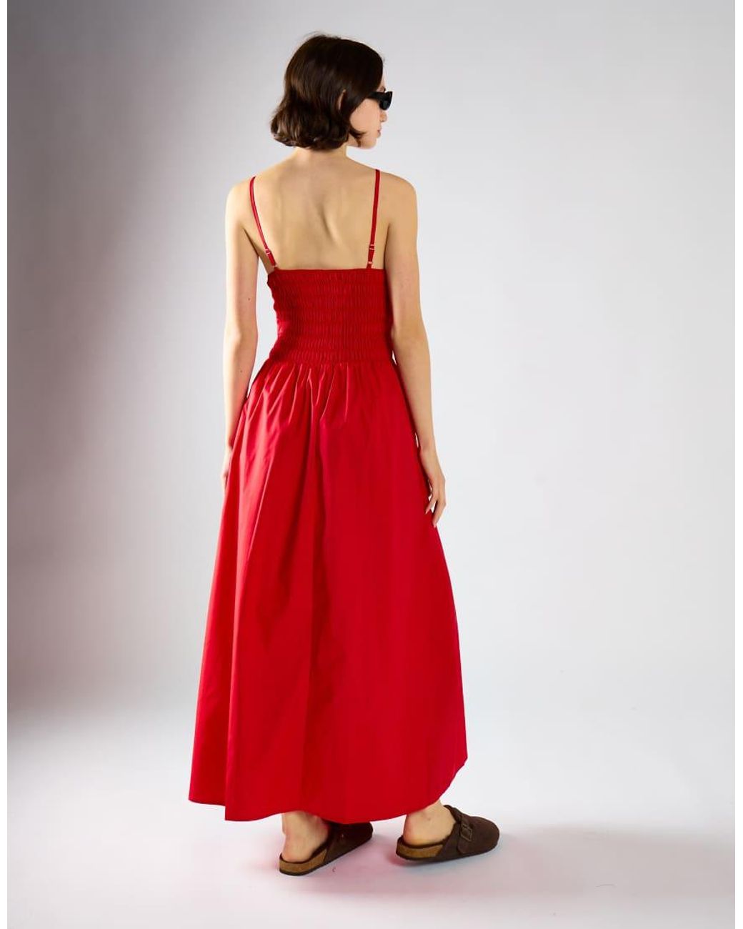 Glamorous Red Shirring Body Maxi Dress