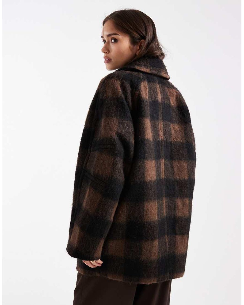 ASOS Black Premium Oversized Wool Blend Pea Coat