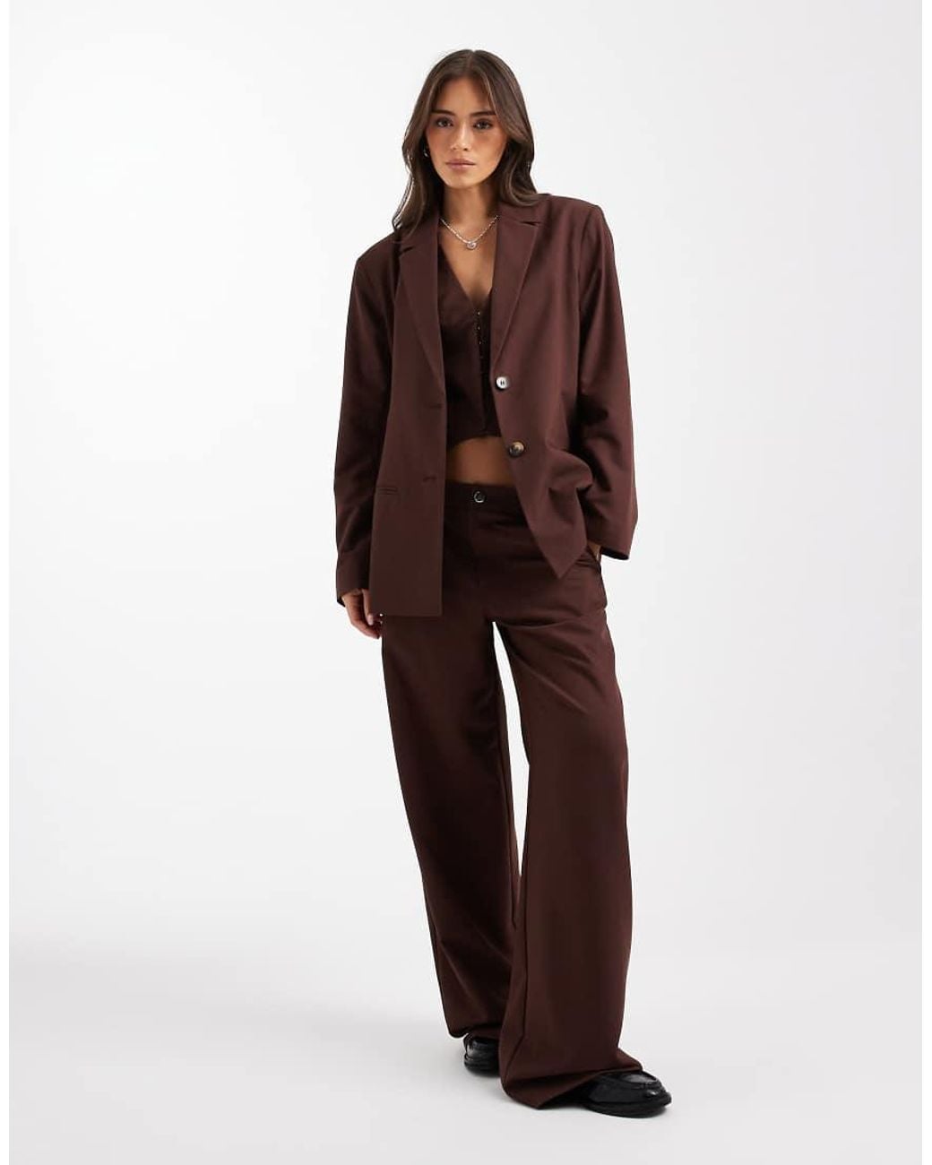 Collusion Brown Tailored Oversized Blazer