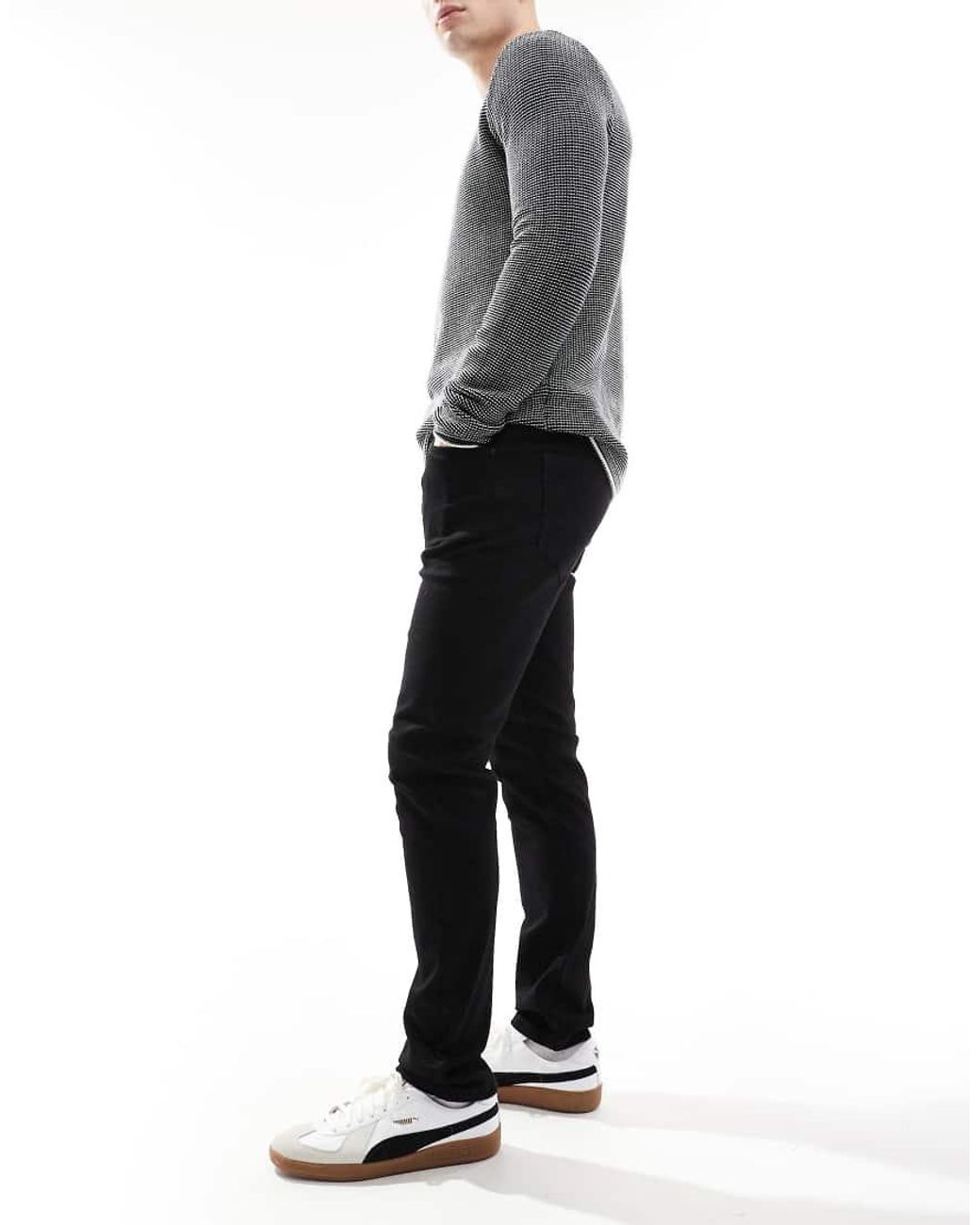 Threadbare Gray Slim Fit Jeans for men