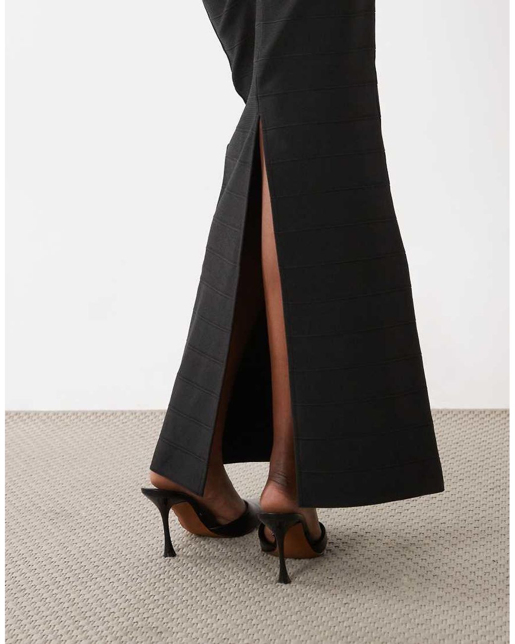 ASOS White Striped Bandage Maxi Skirt