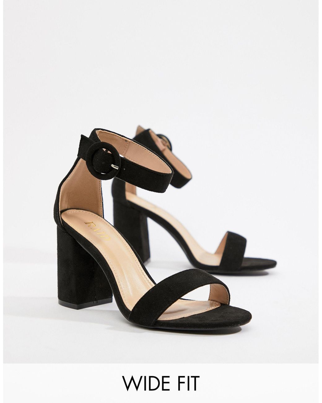 wide fit black strappy heels