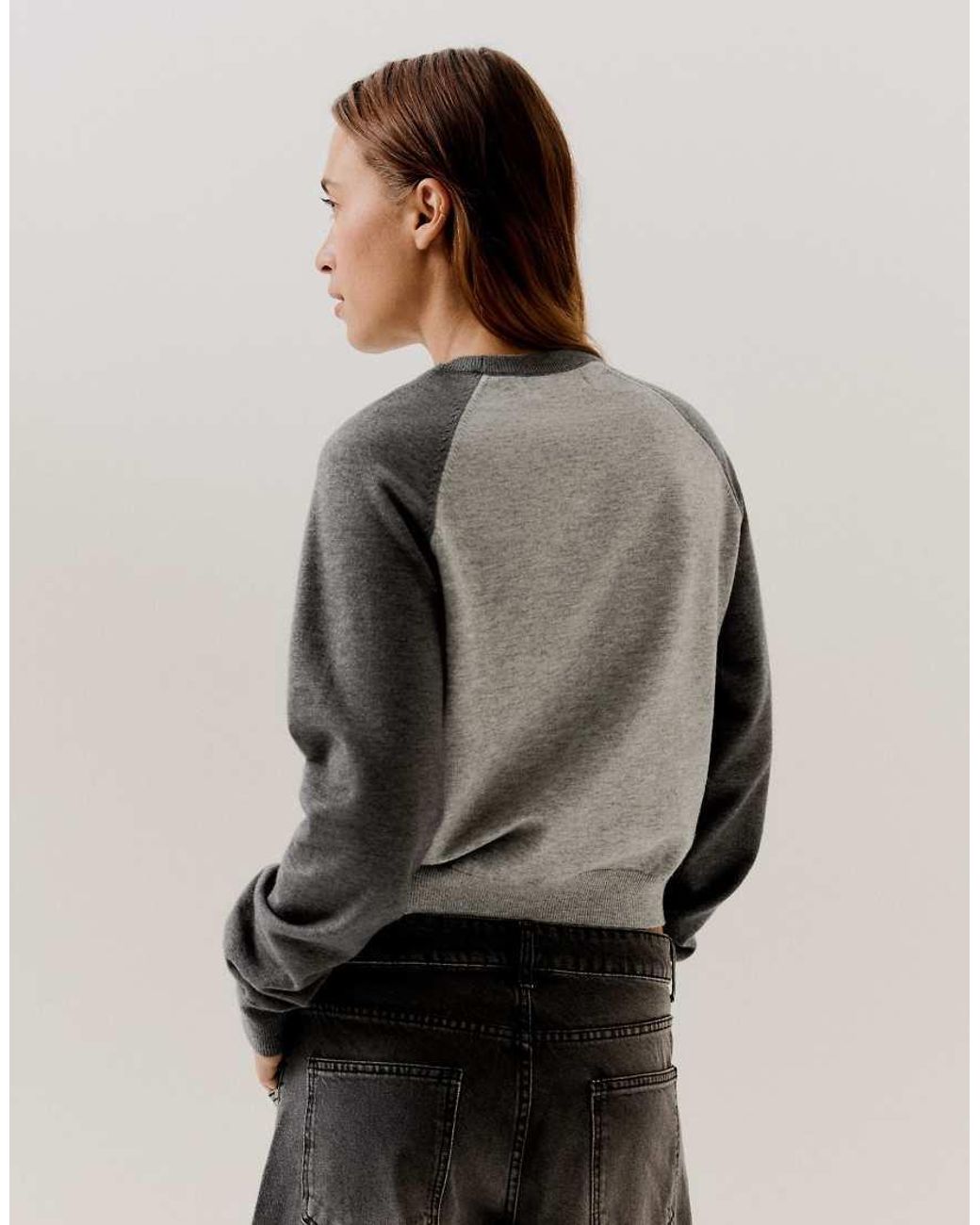 Bershka Brown Round Neck Raglan Jumper
