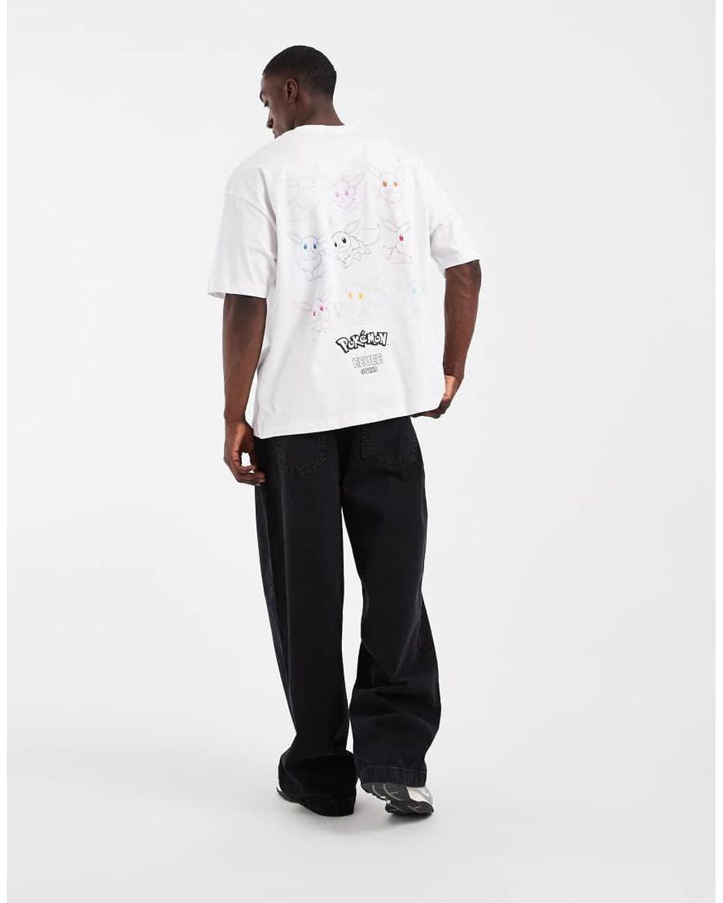 ASOS White Oversized T-shirt With Pokemon Eevee Print for men